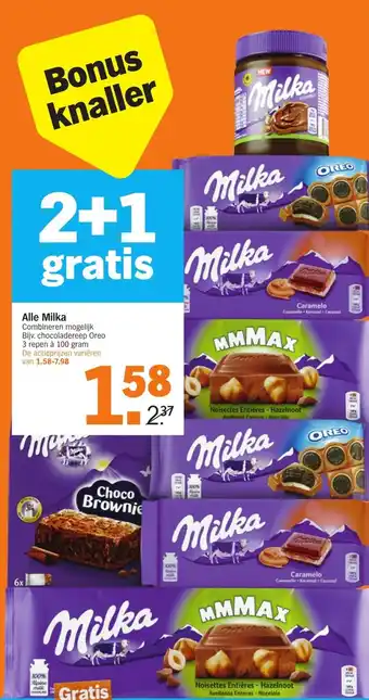 Albert Heijn Alle Milka 2+1 aanbieding