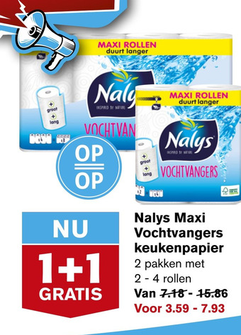 Hoogvliet Nalys Maxi Vochtvangers keukenpapier aanbieding