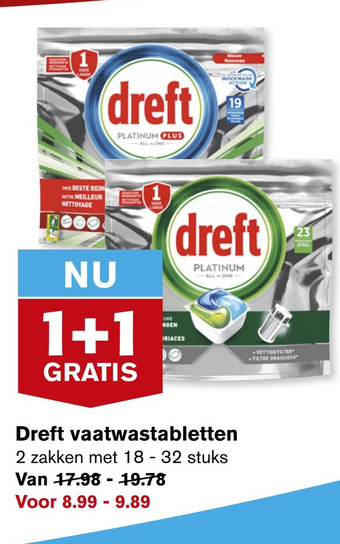 Hoogvliet Dreft vaatwastabletten aanbieding