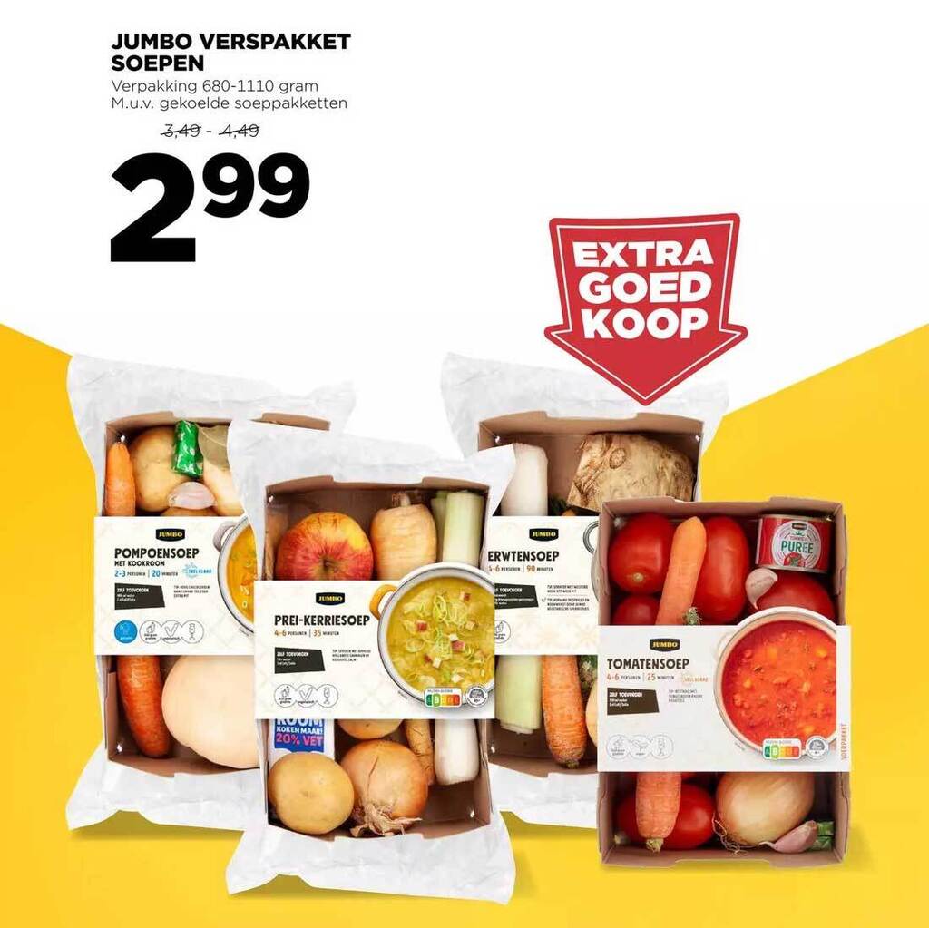 Jumbo verspakket soepen aanbieding bij Jumbo