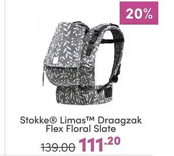 Baby & Tiener Stokke® limas™ draagzak flex floral slate aanbieding