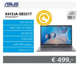 De ICT Vakman ASUS X415JA-EB321T  I  X415JA-EB321T aanbieding