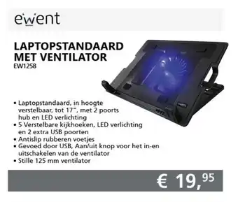 De ICT Vakman Ewent Laptopstandaard met ventilator | EW1258 aanbieding