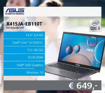 De ICT Vakman ASUS X415JA-EB110T aanbieding