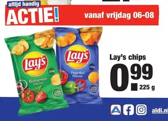 ALDI Lay's chips 225g aanbieding