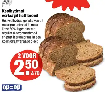 ALDI Koolhydraat verlaagd half brood 2st aanbieding