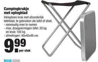 ALDI Campingkrukje met oplegblad aanbieding