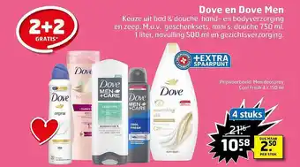 Trekpleister Dove en dove men 2+2 gratis aanbieding