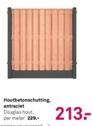 Karwei Houtbetonschutting, antraciet aanbieding