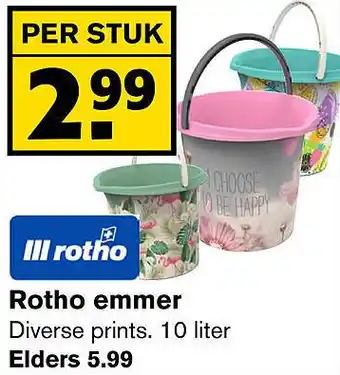 Hoogvliet Rotho emmer 10liter aanbieding