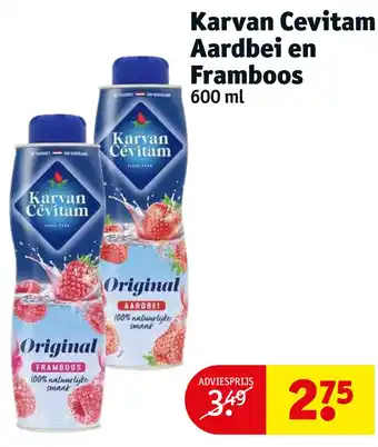 Kruidvat Karvan cevitam aardbei en framboos 600 ml aanbieding