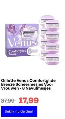 Bol.com Gillette venus comfortglide breeze scheermesjes voor vrouwen - 8 navulmesjes aanbieding