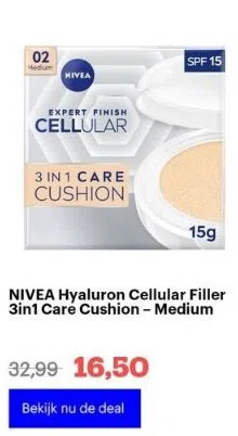 Bol.com Nivea hyaluron cellular filler 3in1 care cushion – medium aanbieding