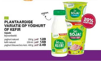 Ekoplaza Plantaardige Variatie Op Yoghurt Op Kefir Sojade aanbieding