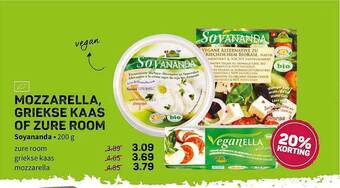 Ekoplaza Mozzarella, Griekse Kaas Of Zure Room Soyananda aanbieding