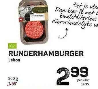 Ekoplaza Runderhamburger Lebon aanbieding