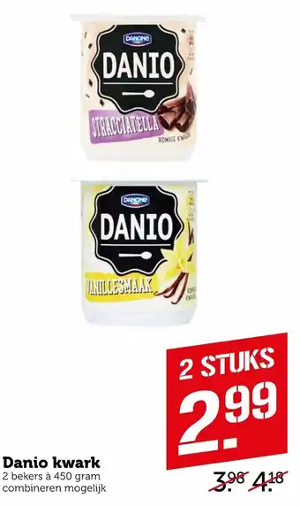 Coop Danio kwark 2*450g aanbieding