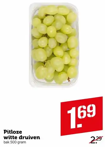 Coop Pitzole witte druiven 500g aanbieding