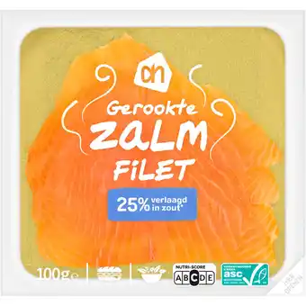 Albert Heijn Ah gerookte zalm 25 % minder zout aanbieding