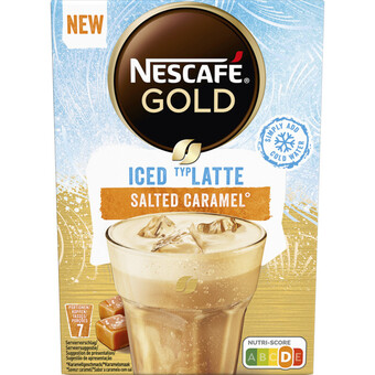 Albert Heijn Nescafé iced salted caramel oploskoffie aanbieding