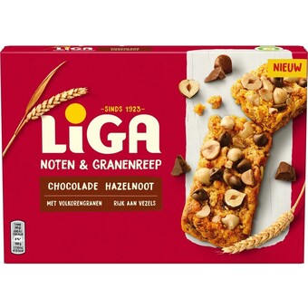 Albert Heijn Liga noten granenreep chocolade hazelnoot aanbieding