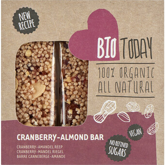 Albert Heijn Biotoday cranberry-amandel reep aanbieding