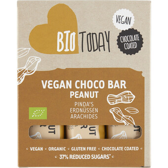 Albert Heijn Biotoday vegan choco bar pinda's aanbieding