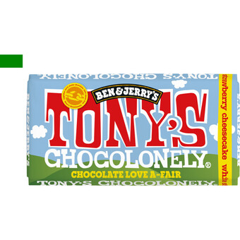 Albert Heijn Tony's chocolonely b&j witte strawberry cheesecake aanbieding