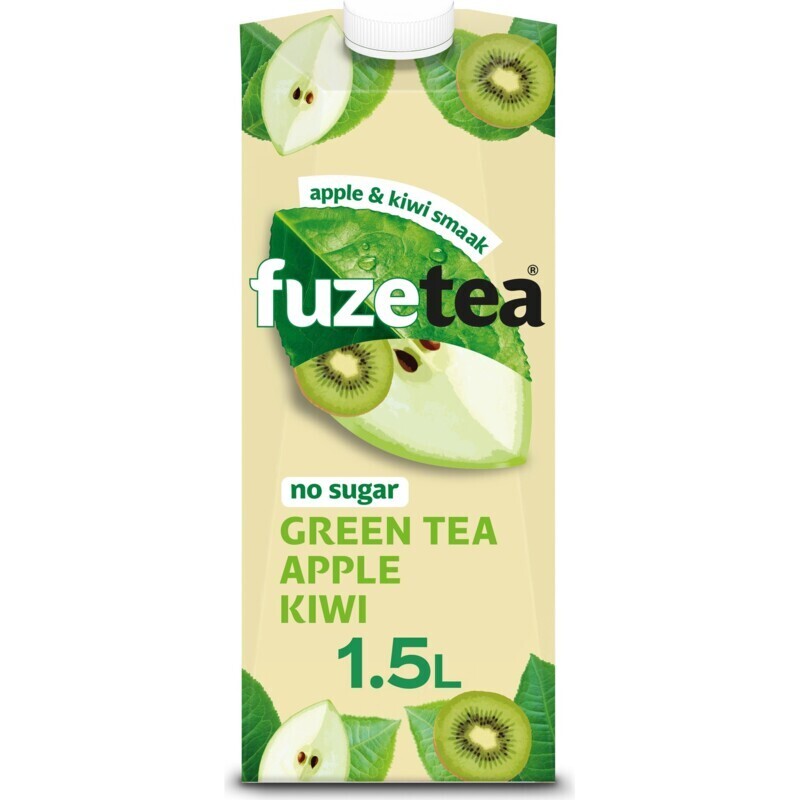 Fuze tea green tea appel kiwi no sugar aanbieding bij Albert Heijn