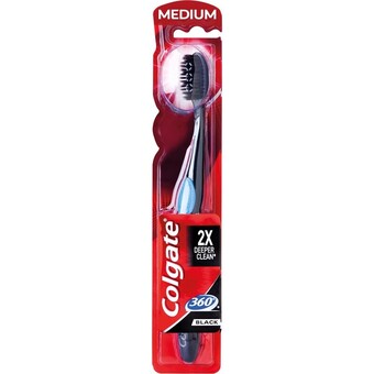 Albert Heijn Colgate charcoal black medium tandenborstel aanbieding