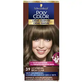 Albert Heijn Schwarzkopf poly color haarverf lichtbruin 39 aanbieding