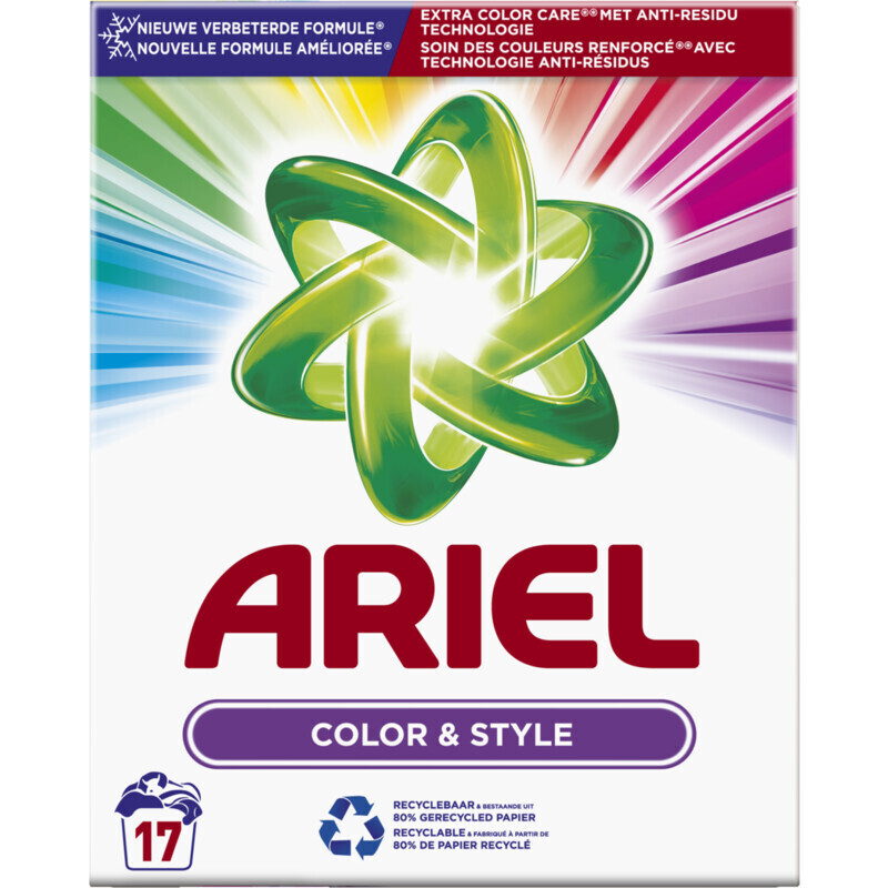 Ariel color & style waspoeder 1 + 1 gratis aanbieding bij Albert Heijn