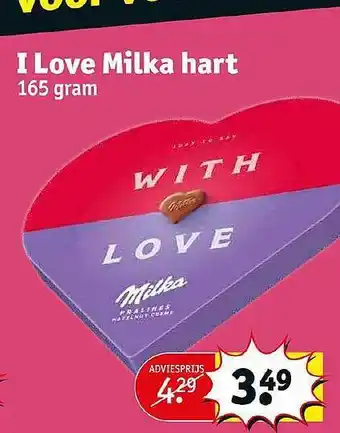 Kruidvat I love milka hart aanbieding