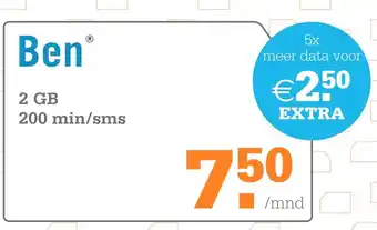 Telecombinatie Sim only ben aanbieding