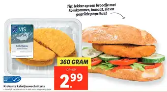 Lidl Krokante kabeljauwschnitzels 360gram aanbieding