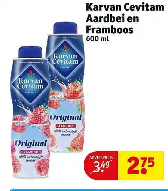 Kruidvat Karvan cevitam aardbei en framboos aanbieding