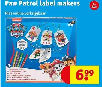 Kruidvat Paw patrol label makers aanbieding