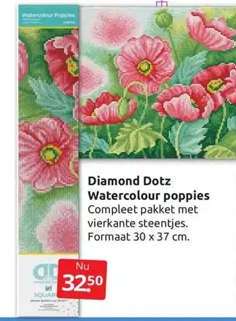 Boekenvoordeel Diamond dotz watercolour poppies aanbieding