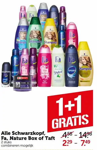 Coop Alle Schwarzkopf, Fa, Nature Box of Taft aanbieding