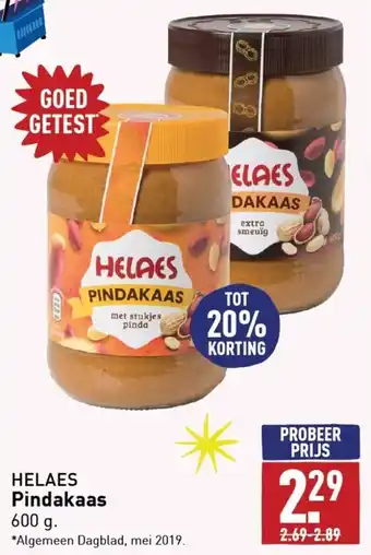 ALDI Helaes pindakaas 600g aanbieding