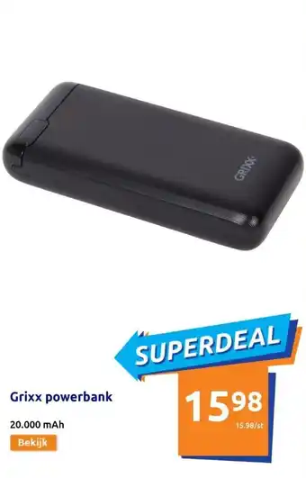 Action Grixx powerbank aanbieding