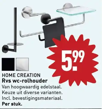 ALDI Home creation rvs wc-rolhouder per stuk aanbieding