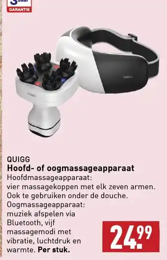 ALDI Quigg hoofd- of oogmassageapparaat per stuk aanbieding