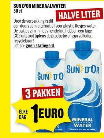 Dirck 3 Sun D'Or Mineraalwater 50 Cl aanbieding