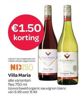 Spar Villa Maria Pinot Noir Of Sauvignon Blanc 750ml aanbieding