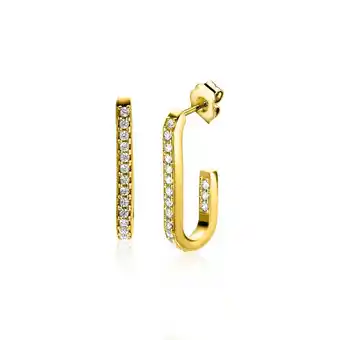 Zinzi Zinzi gold plated zilveren oorstekers in ovale vorm (20mm) bezet met witte zirconia's zio2310y aanbieding