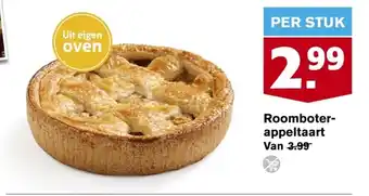 Hoogvliet Roomboter- appeltaart per stuk aanbieding