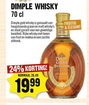 Dirck 3 Dimple Whisky 70 Cl 24% Korting aanbieding