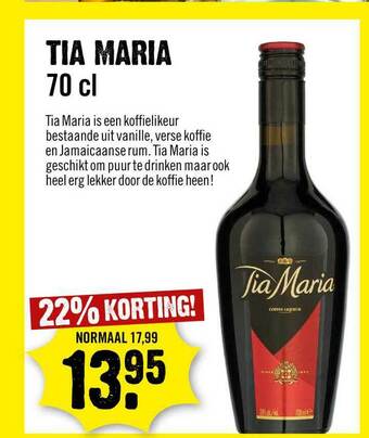 Dirck 3 Tia Maria 70 Cl 22% Korting aanbieding