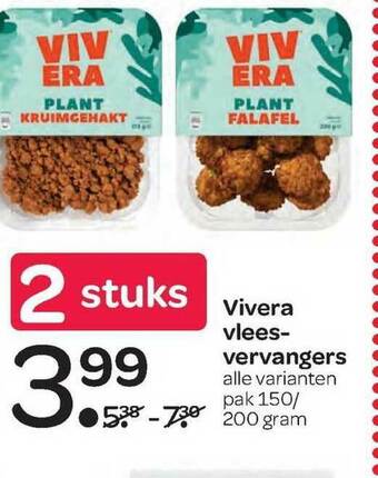 Spar Vivera Vleesvervangers 150/200g aanbieding